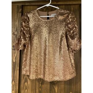 Abercrombie and Fitch Puff Sleeve Sequin Short Sleeve Top